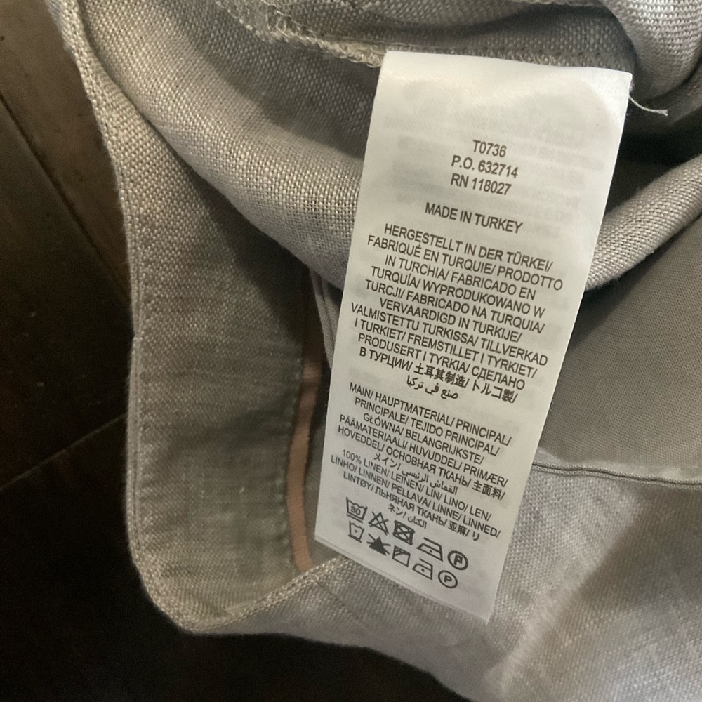 Boden Petite Eldon 100% Linen Wide Leg Trousers In Squirrel Grey Size 4P - Picture 4 of 7